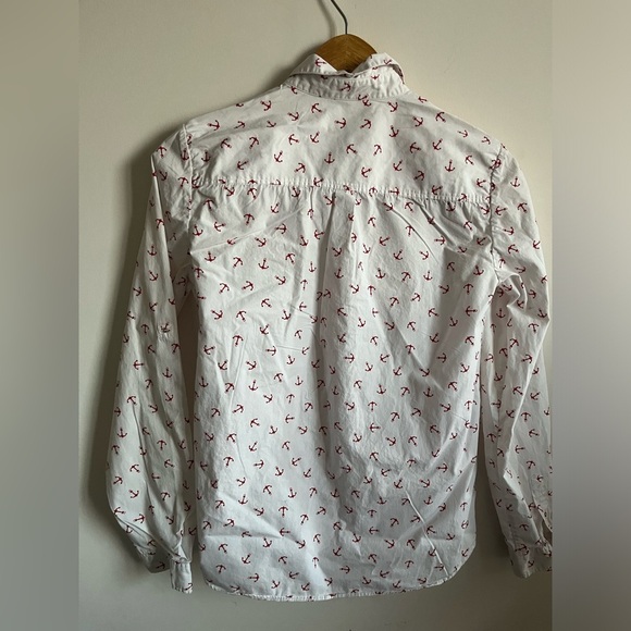 Massimo Dutti Anchor Nautical Button-down Cotton Shirt Women’s - Picture 5 of 7